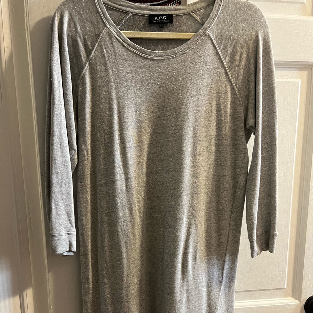 Grey linen APC sweatshirt dress
